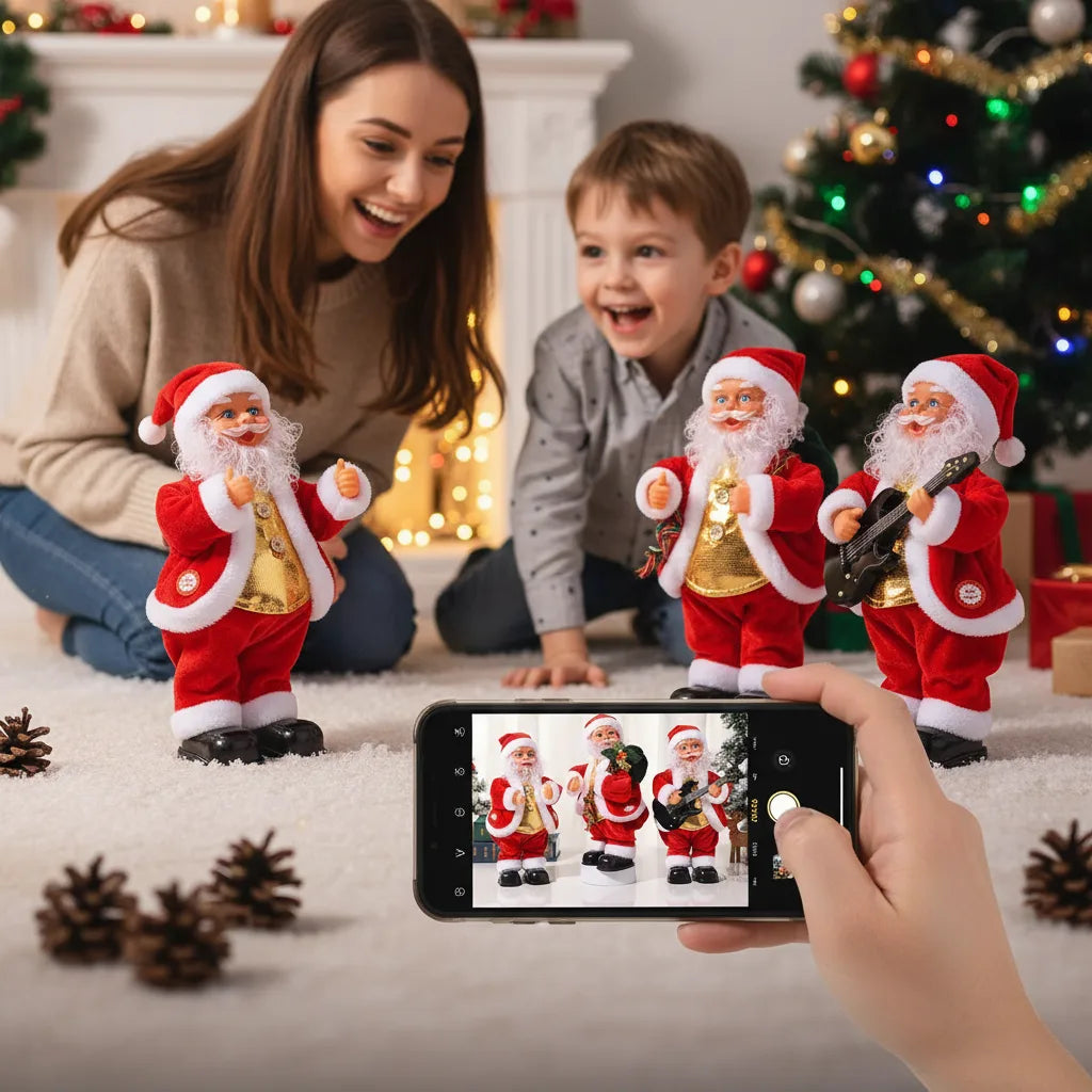 Velaflare™ Electric Hip-Shaking Guitar Santa Claus – Animated Musical Christmas Décor