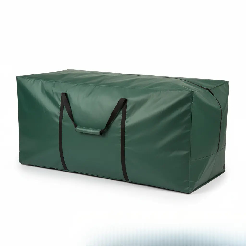 Velaflare green waterproof Christmas tree storage bag on white background.